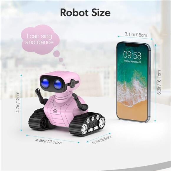 Girls Robot Toy, Rechargeable RC Robot for Kids, Remote Control Toy with Music - Picture 6 of 7